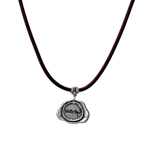 'Wake up' Thich Nhat Hanh calligraphy pendant